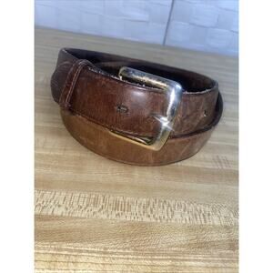 Vintage Men's Aged Leather Belt 3-D Billet Brown Western Size 40